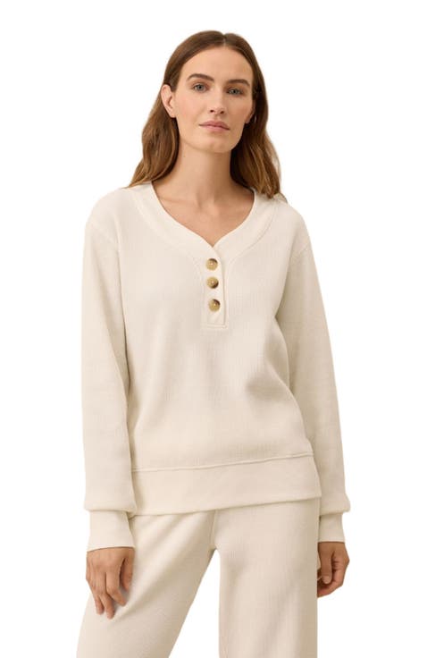 Thermal Waffle Henley Pullover
