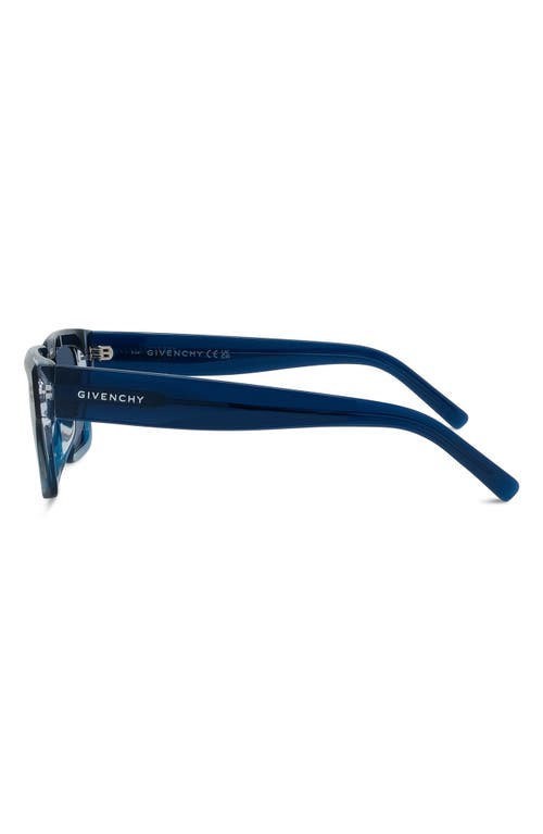 Givenchy Gv Day 53mm Square Sunglasses In Shiny Blue/blue