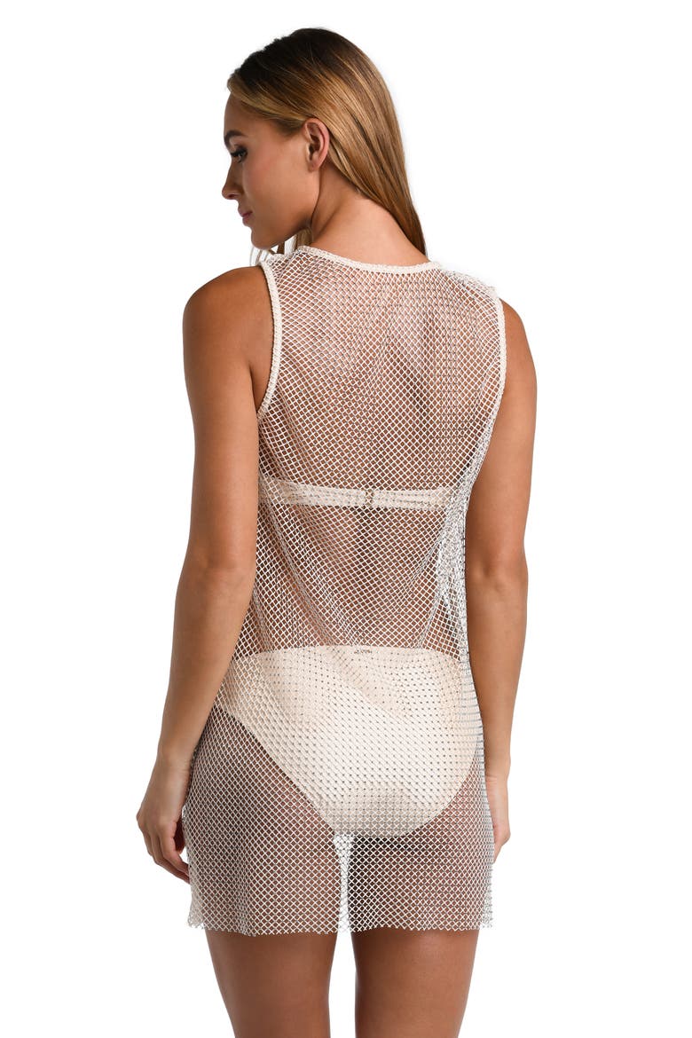 Angela Sheer Mesh Cover-Up Dress, Alternate, color, CHAMPAGNE