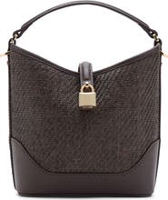 MANGO Small Raffia Bucket Bag