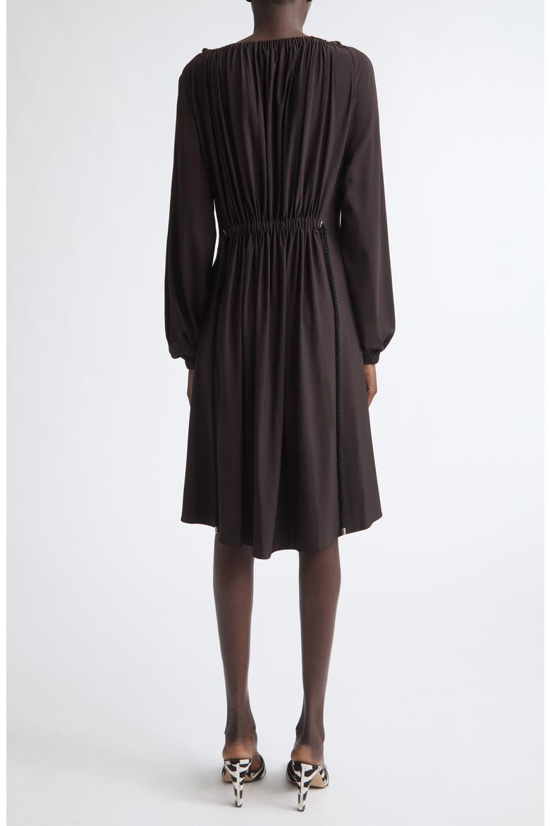 Gathered Rope Detail Midi Dress, Alternate, color, DARK ESPRESSO
