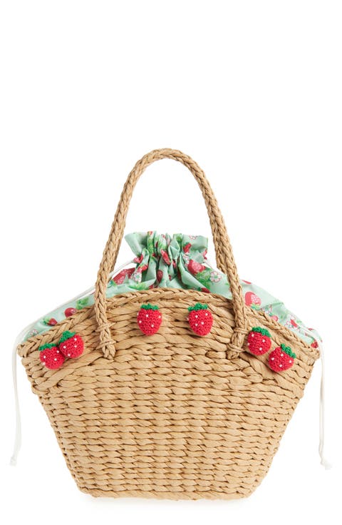 Kids' Strawberry Straw Handbag