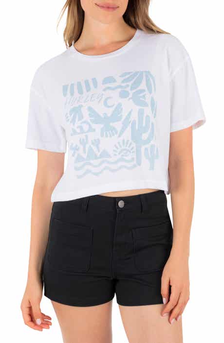 Hurley Siesta Boxy Crop Cotton Graphic T-Shirt