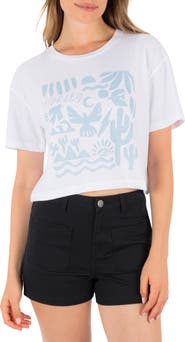 Hurley Siesta Boxy Crop Cotton Graphic T-Shirt