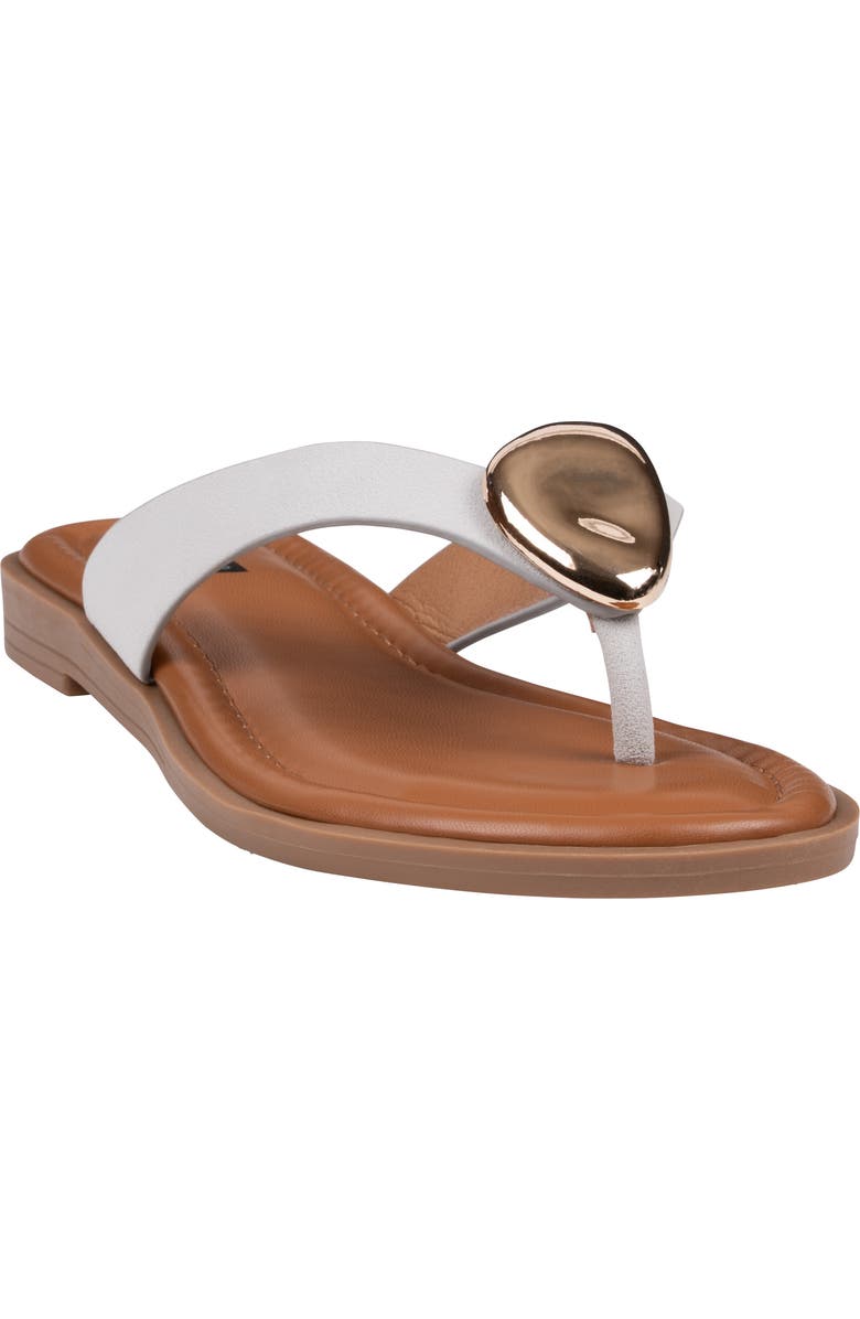 GOOD CHOICE NEW YORK Lumi Embellished Flip Flop, Main, color, Ice