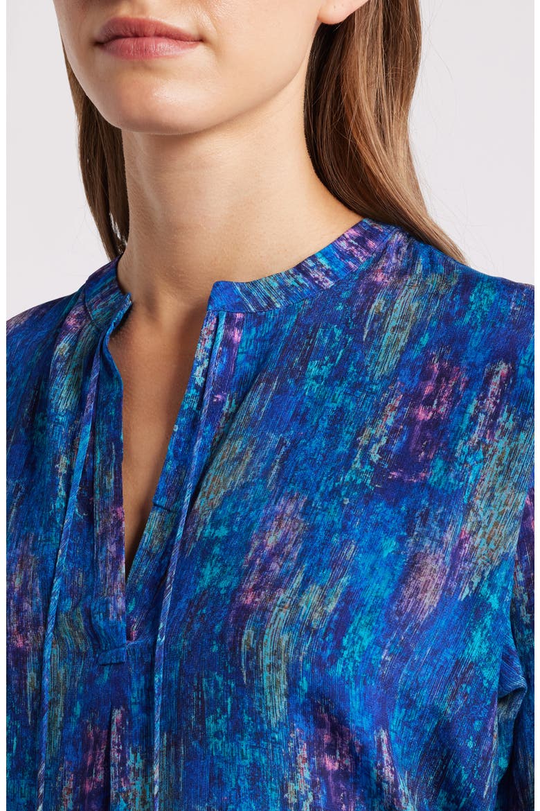 Tie Neck Top, Alternate, color, BLUE MULTI