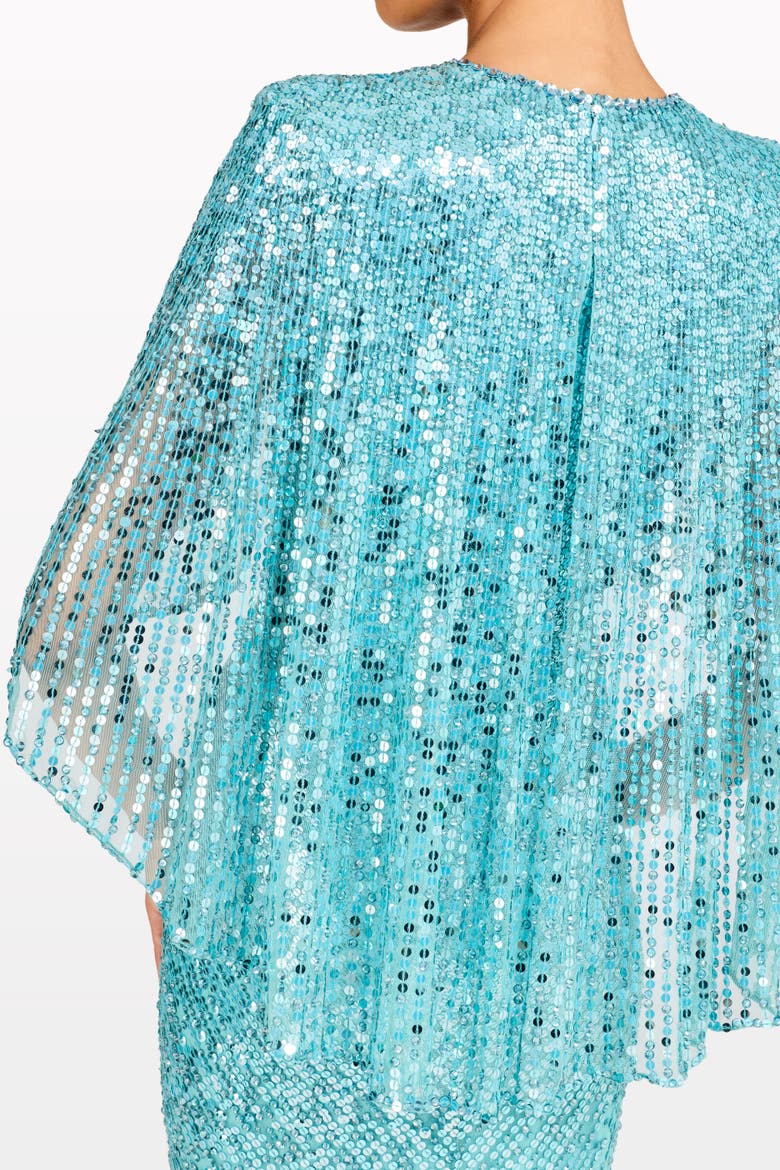 Carrie Sequin Embellished Dress, Alternate, color, Light Turquoise