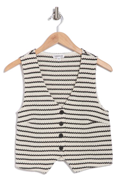 Vigoss Woven Stripe Button Front Tank Top