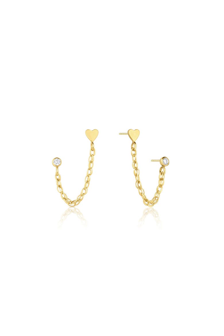 Josie Double Piercing Earrings, Main, color, Gold