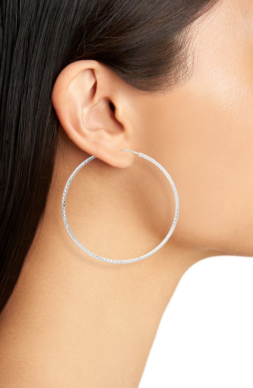 Argento Vivo Textured Endless Hoop Earrings In Silver