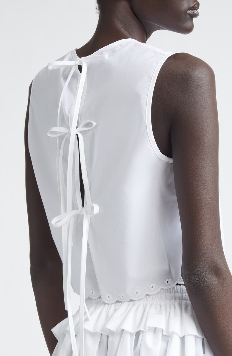 Cecilie Bahnsen Deeba Broderie Anglaise Cotton Poplin Crop Top, Alternate, color, White