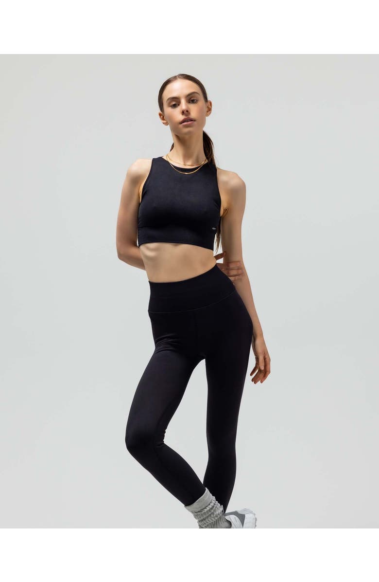 Reformer The Jersey Keyhole Sports Bra W/Fused Waist Band, Alternate, color, Black