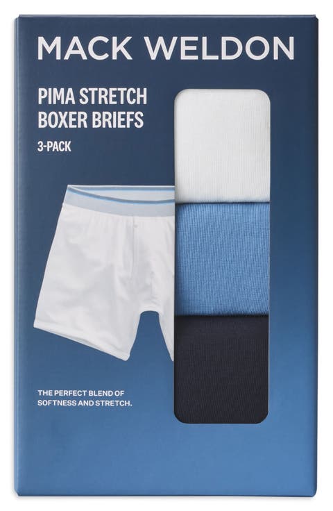 Assorted 3-Pack Stretch Pima Cotton Boxer Briefs