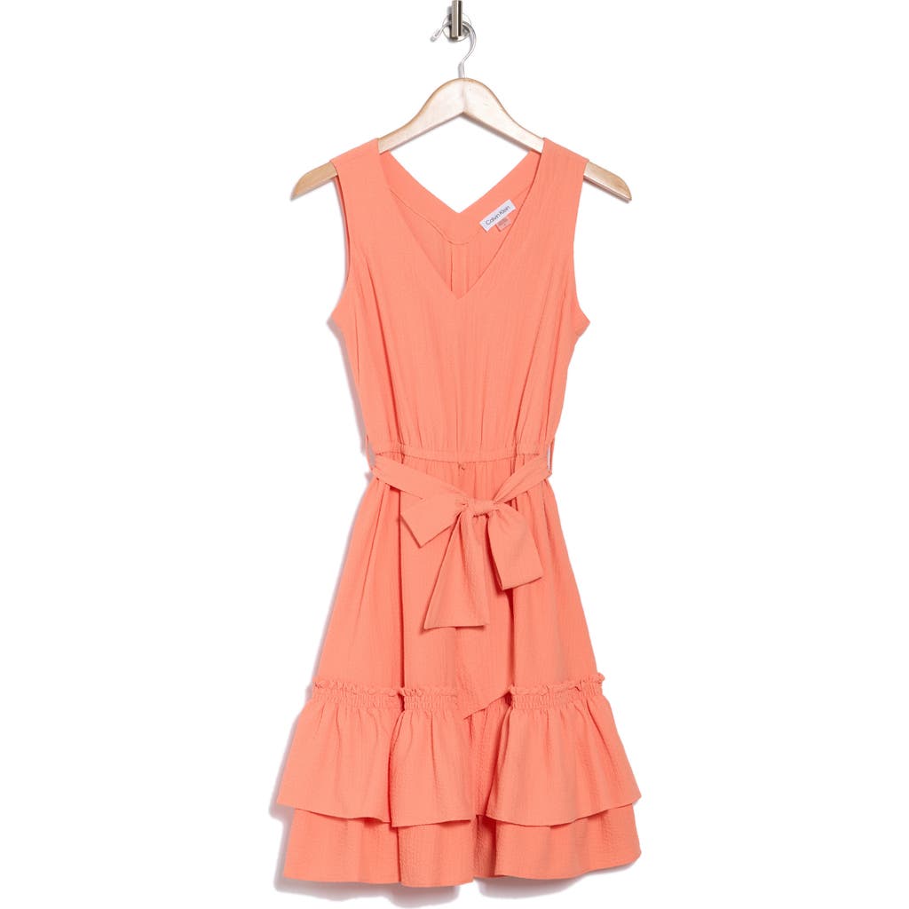 Calvin Klein Sleeveless Ruffle A-line Dress