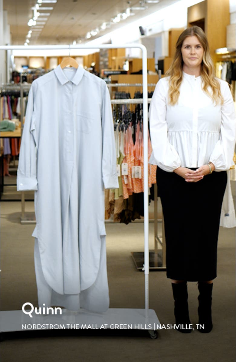 Comette Oversize Long Sleeve Silk Shirtdress, sales video thumbnail