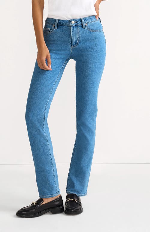 LANDS' END LANDS' END RECOVER MID RISE STRAIGHT LEG BLUE JEANS