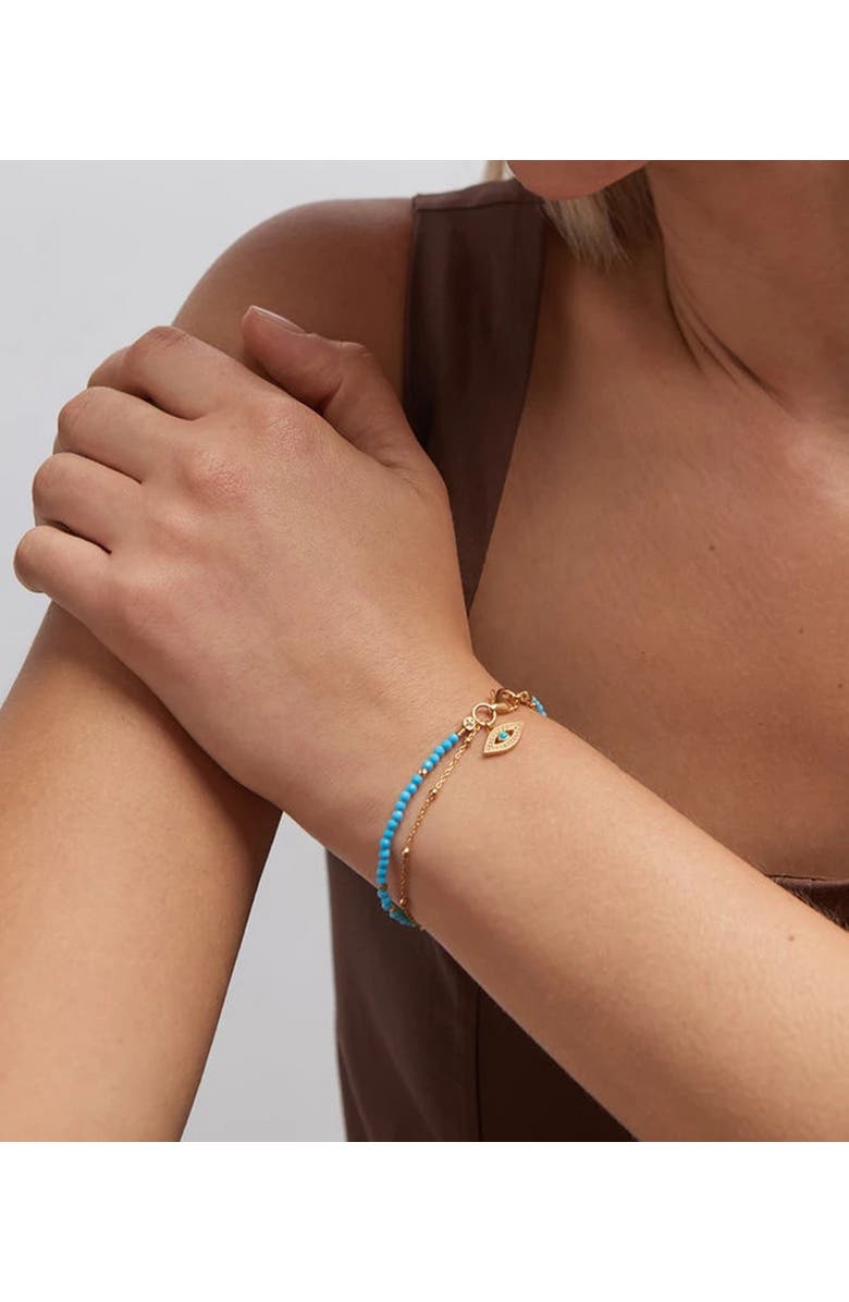 Astley Clarke Gold Fine Biography Turquoise Evil Eye Bracelet, Alternate, color, Turquoise Evil Eye
