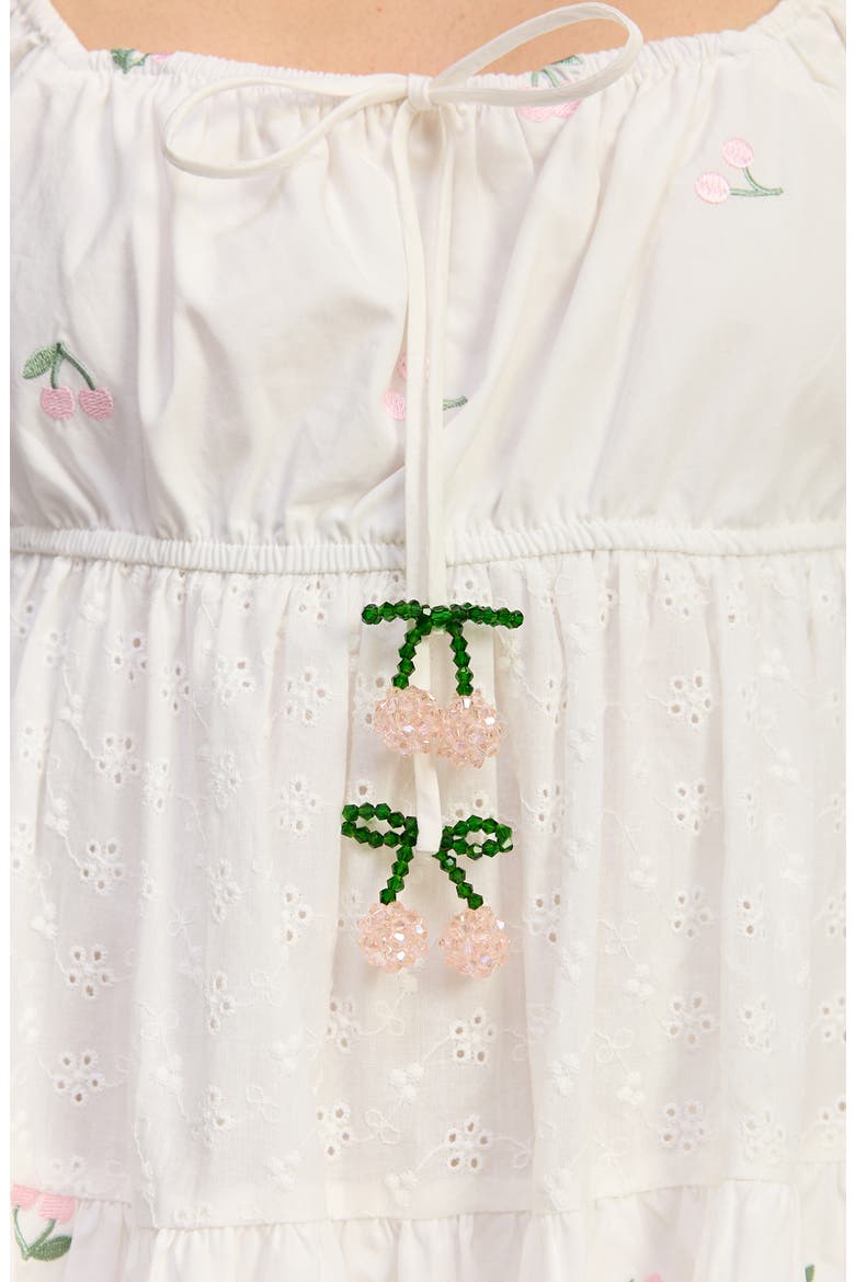 Cherie Cotton Babydoll Dress, Alternate, color, WHITE PINK GREEN
