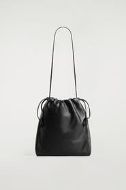 COS Drawstring Crossbody Bag - Leather