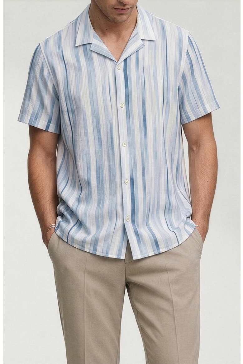 Sylvain Printed Camp Shirt, Main, color, NATURAL