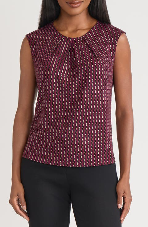 Pleated Sleeveless Top (Petite)