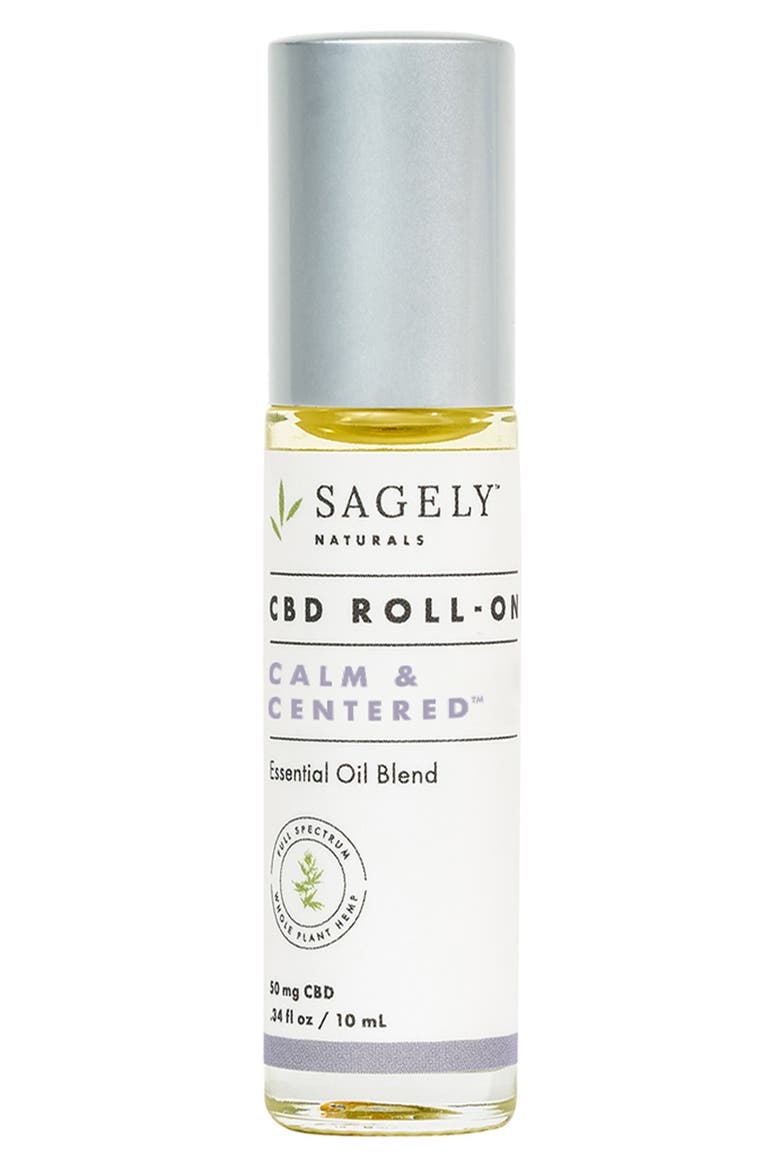 Calm & Centered CBD Roll-On Essential Oil Blend, Main, color, NO COLOR