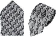 Trafalgar Big & Tall Ambrose Dapper Night Silk Novelty Silk Necktie and Pocket Square