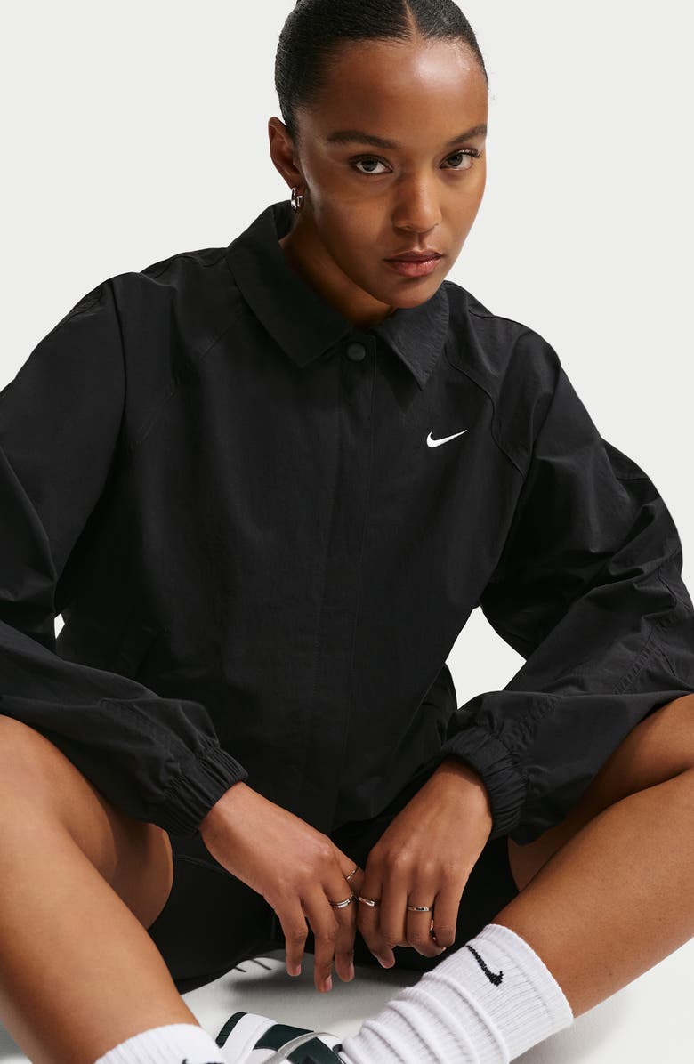 Nike Sportswear Coach's Jacket, Alternate, color, Black/ Sail