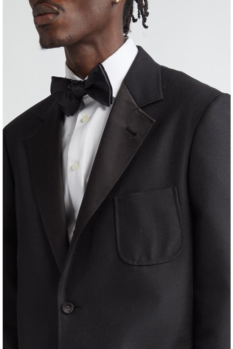 Unstructured Wool & Mohair Tuxedo Jacket, Alternate, color, BLACK