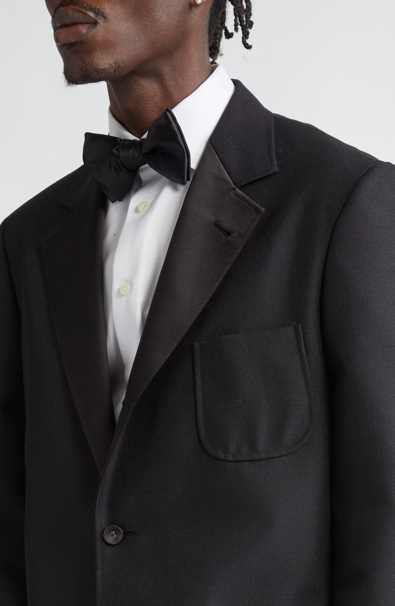 Thom Browne Unstructured Wool & Mohair Tuxedo Jacket, Alternate, color, Black