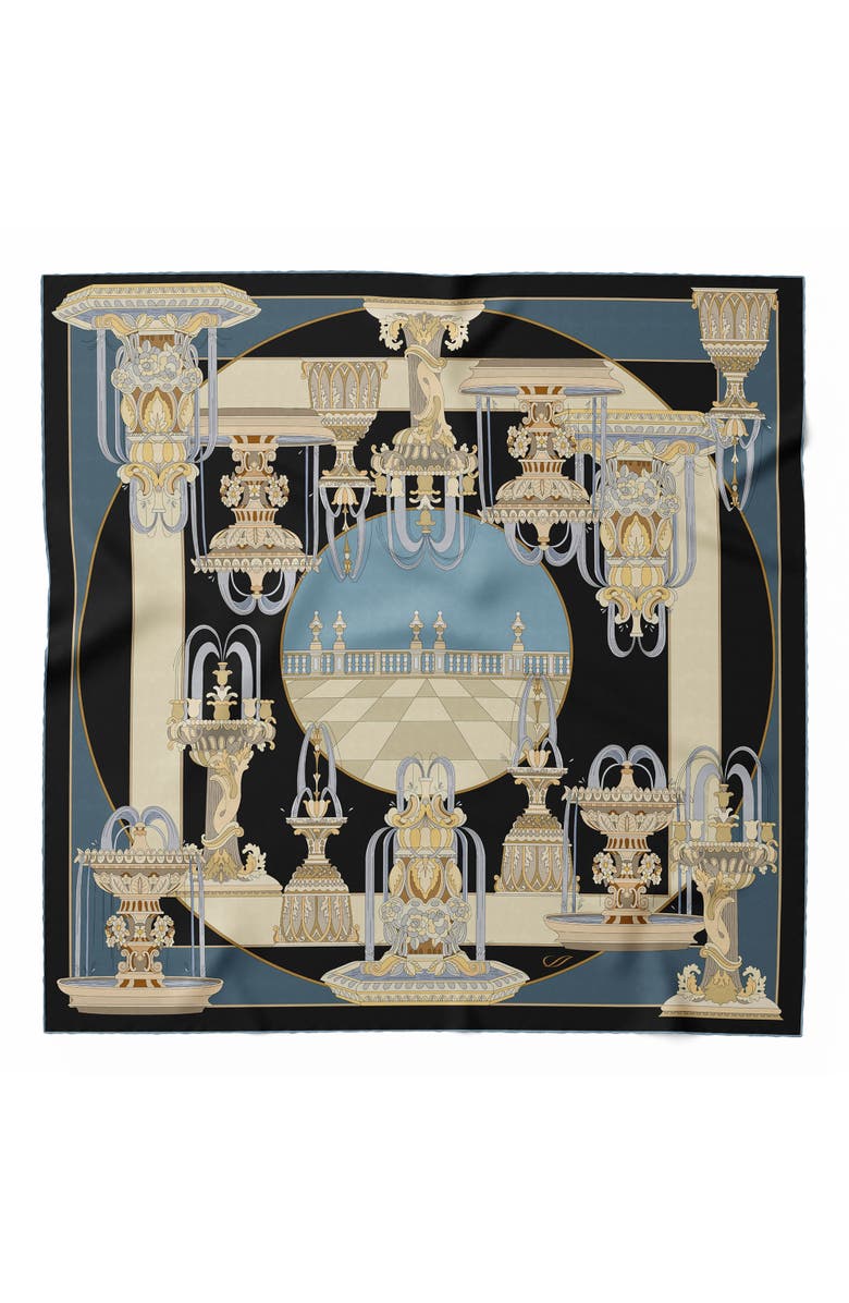 Elizabetta Fontana - Silk Foulard for Women, Main, color, Steel