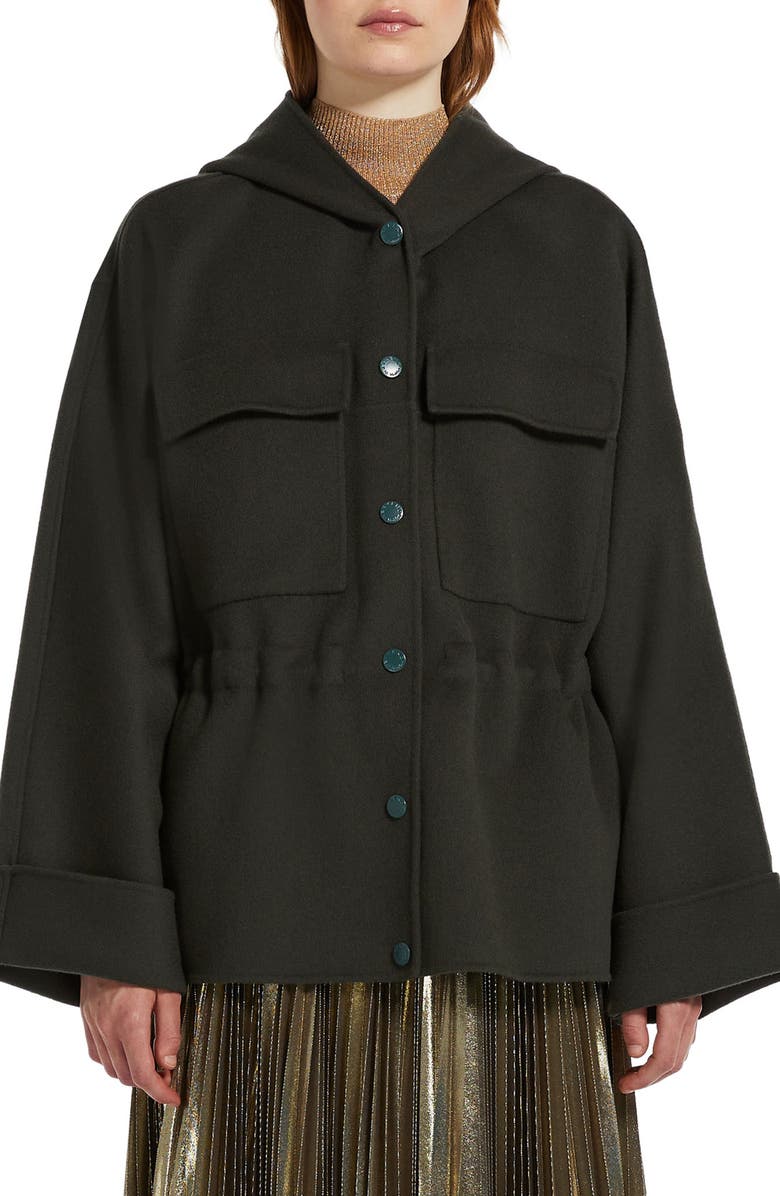 Weekend Max Mara Rango Hooded Wool Blend Coat, Main, color, 