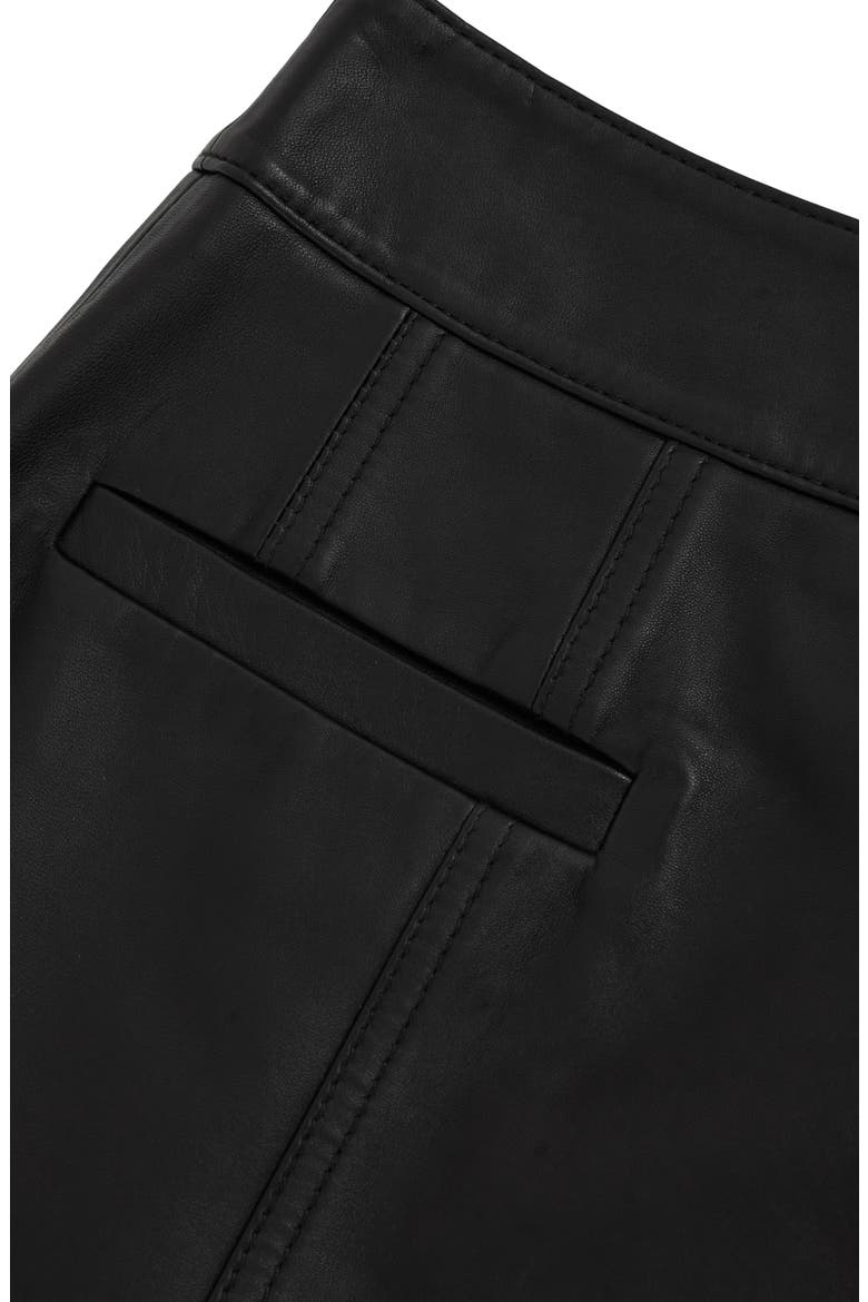 Seema Leather Miniskirt, Alternate, color, BLACK