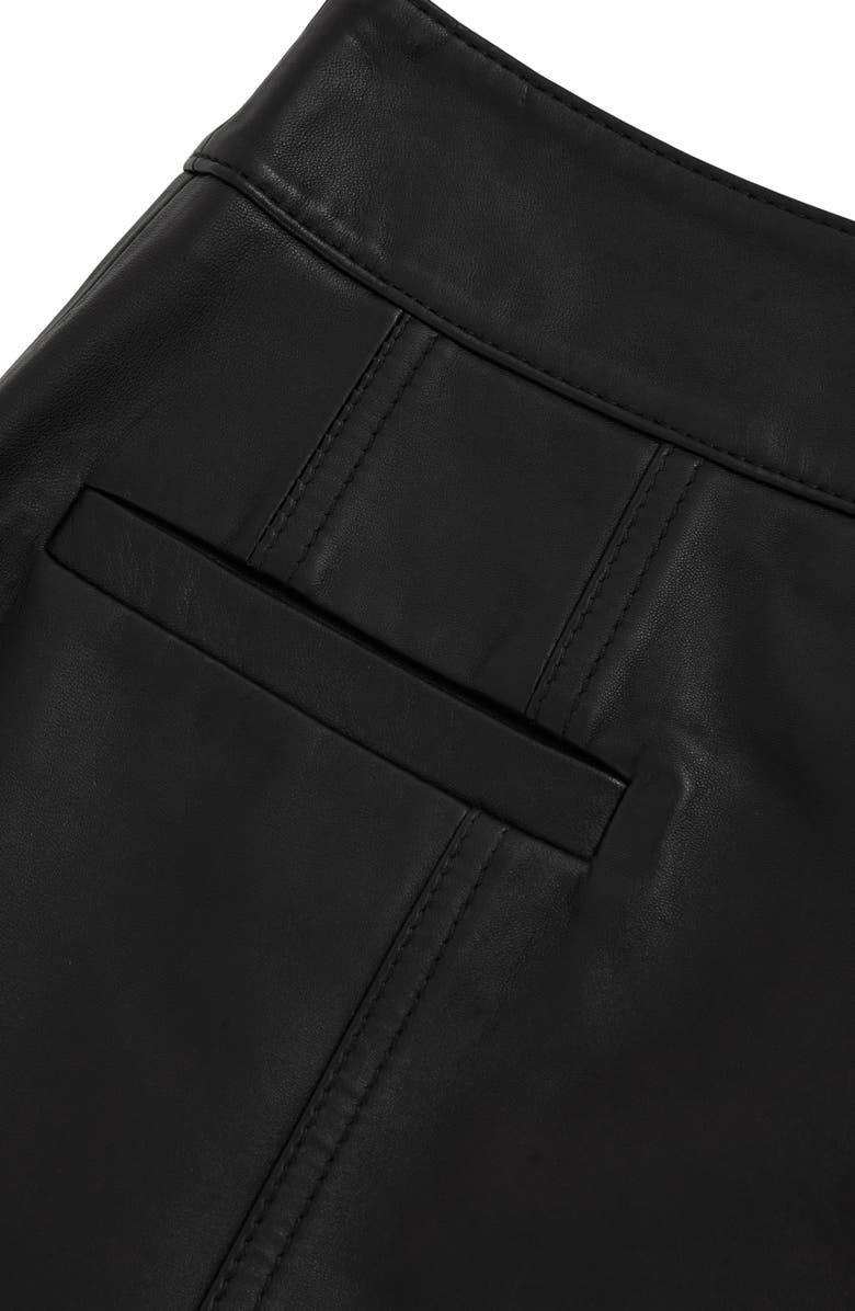 Reiss Seema Leather Miniskirt, Alternate, color, Black