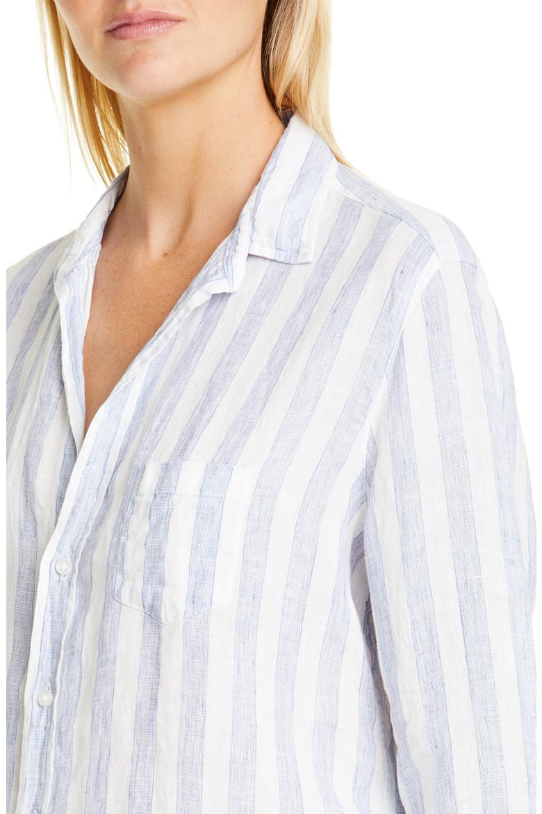 Eileen Stripe Linen Shirt, Alternate, color, WIDE BLUE STRIPE LINEN