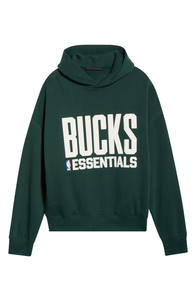 Fear of God Essentials x NBA Bucks Sports Fit Hoodie, Alternate, color, Forest Green