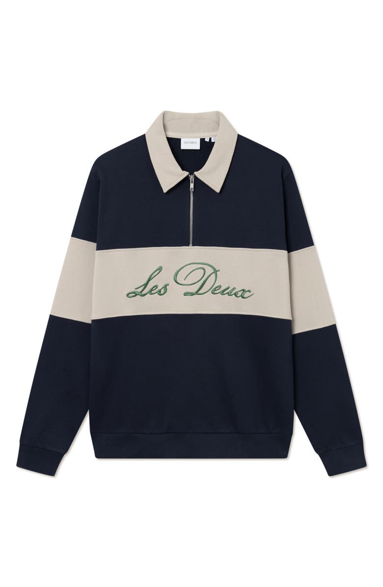 Les Deux Cory Quarter Zip Rugby Shirt, Alternate, color,