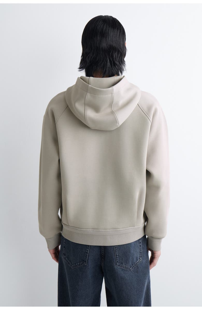 COS Cotton-Piqué Zip-Up Hoodie, Alternate, color, Beige