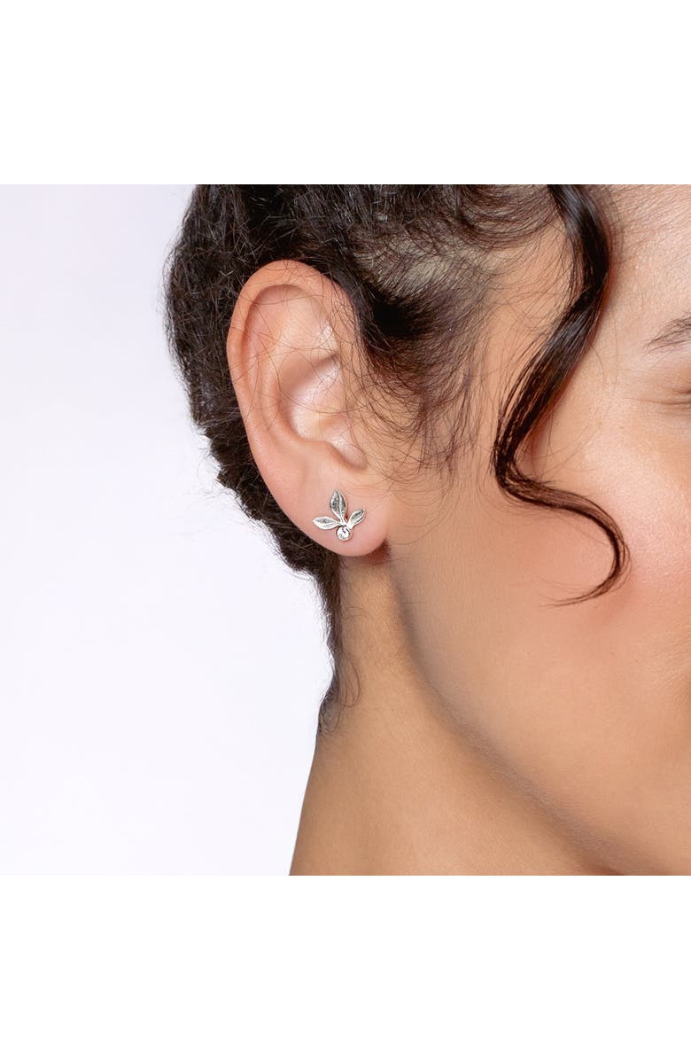 Rizen Jewelry Olive Leaf Stud Earring, Alternate, color, Sterling Silver
