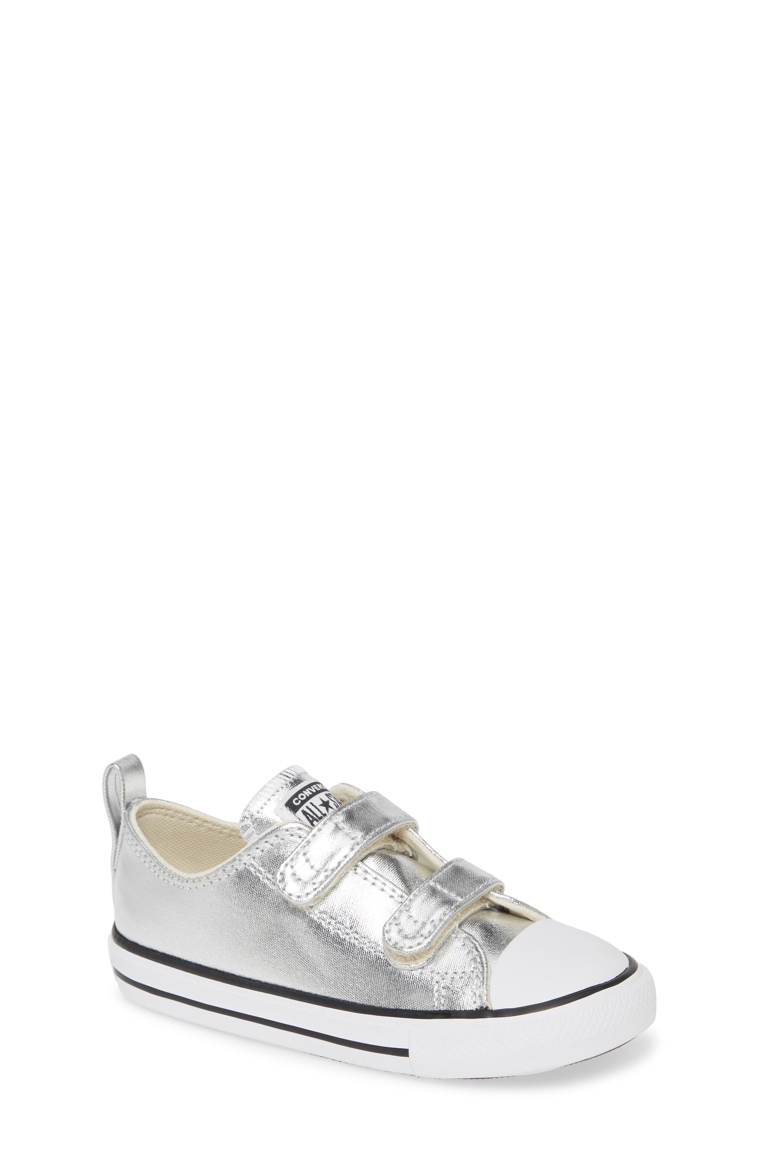 Chuck Taylor® All Star® 2V Double Strap Metallic Sneaker, Main, color, METALLIC GRANITE