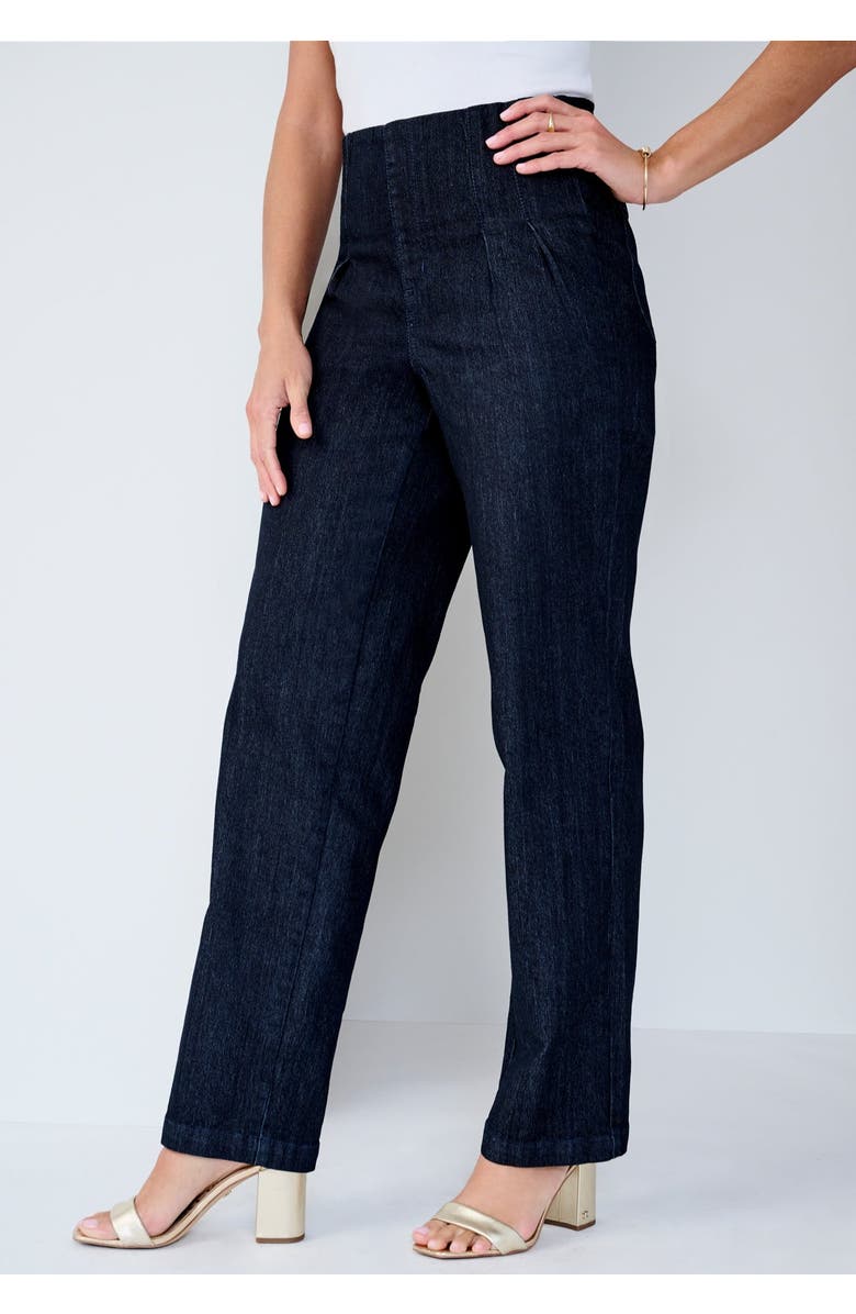 Jessica London Sculpt Fit Straight Leg Jean, Alternate, color, Indigo