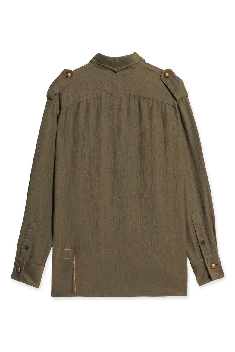 Sahariana Linen Blend Shirt, Alternate, color, Beige