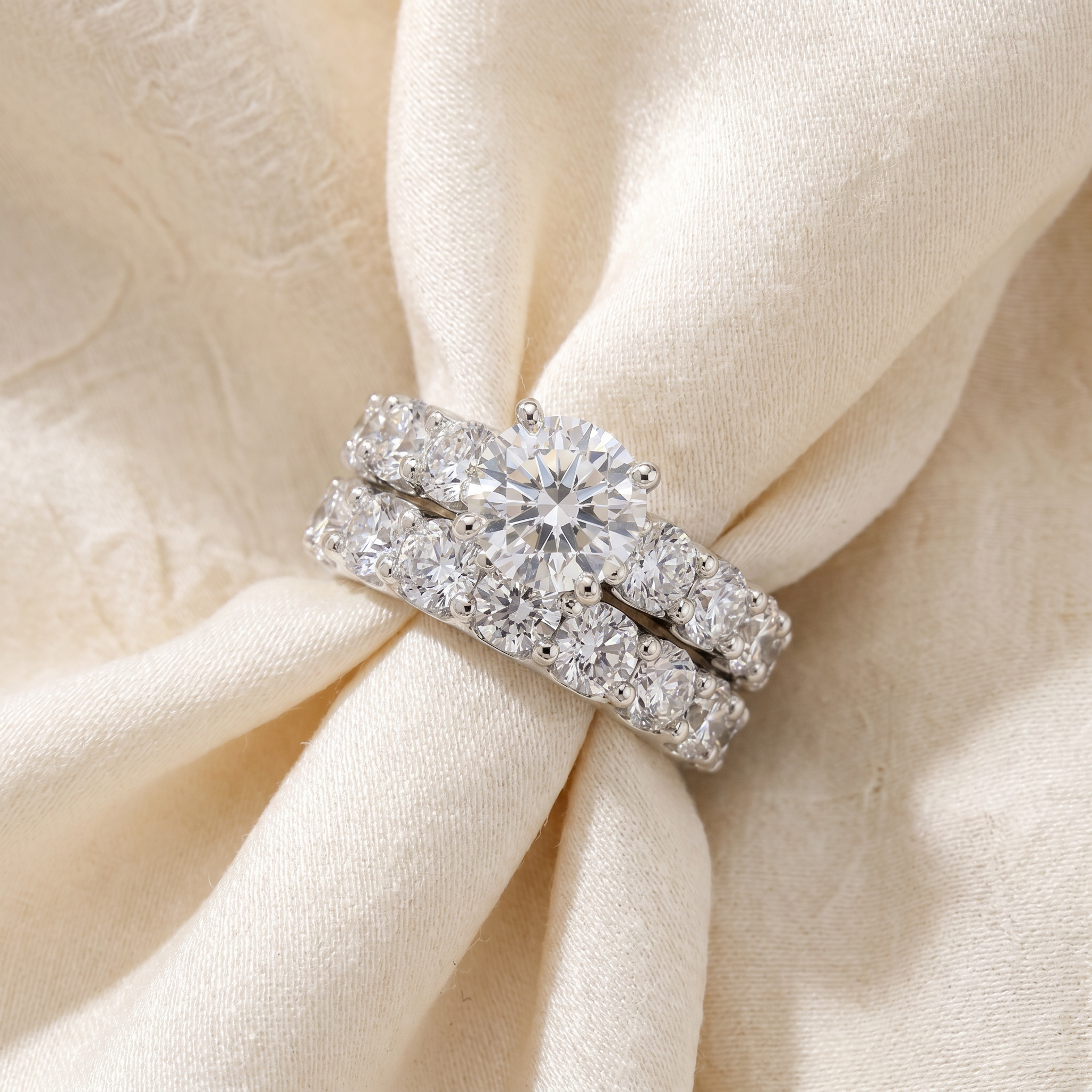 Bliss Diamond Certified 6ct Diamond Engagement Wedding Ring Set 14K ...
