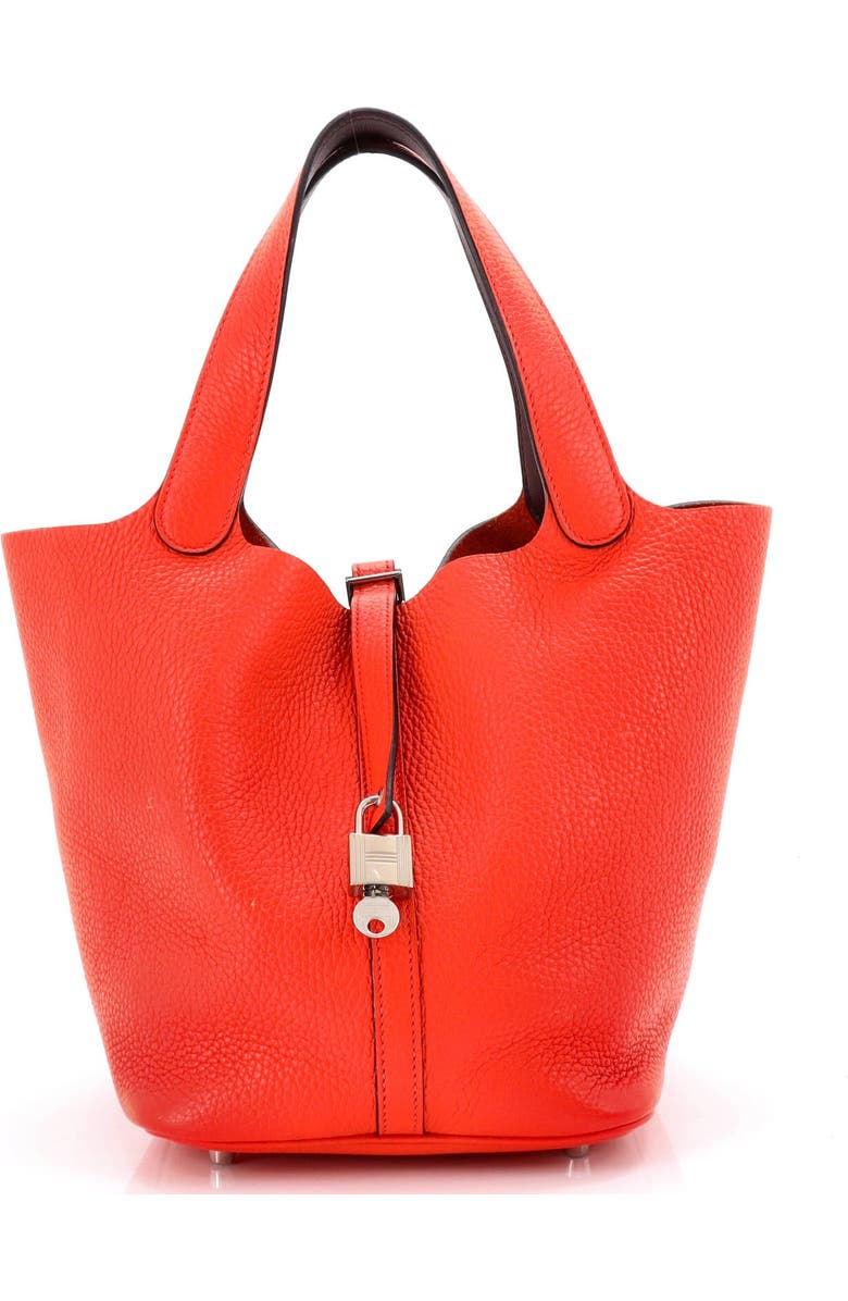 Pre-Owned Hermes Eclat Picotin Lock Bag Clemence MM, Main, color, Orange Poppy