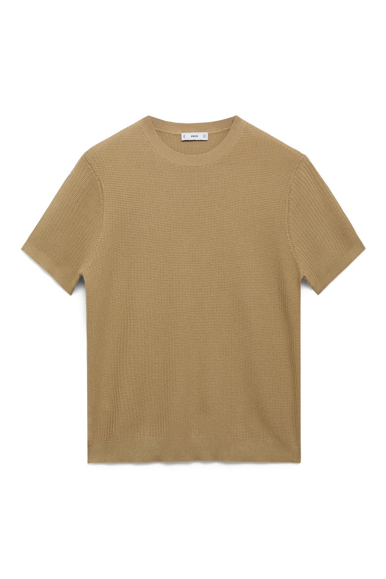 Textured Cotton Knit T-Shirt, Alternate, color, BEIGE