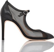 Joan Oloff Shoes Rebecca Mesh & Leather Pump