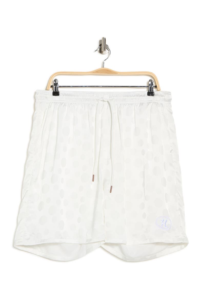 Polka Dot Drawstring Shorts, Alternate, color, WHITE