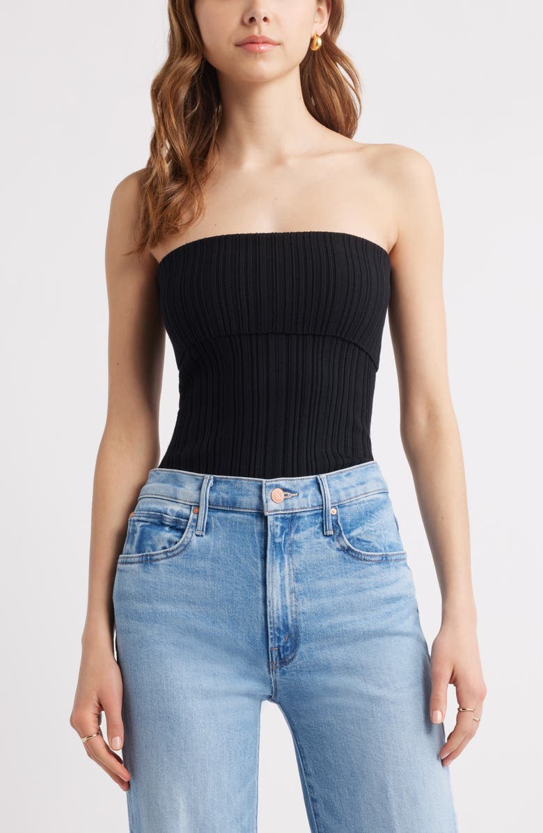 Open Edit Rib Tube Top, Main, color, Black