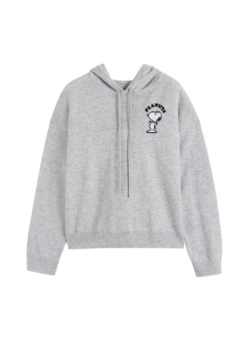 Peanuts Athletics Wool-Cashmere Hoodie, Alternate, color, Light Grey