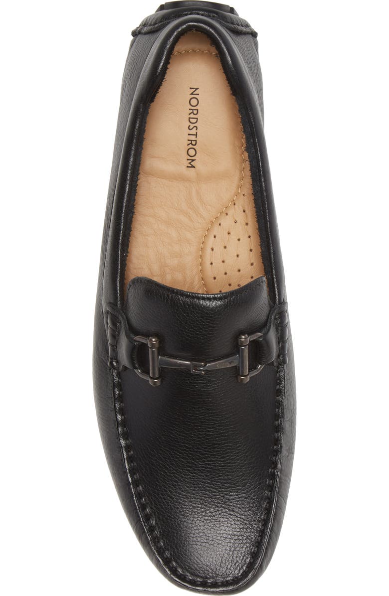 Nordstrom Bryce Bit Driving Shoe, Alternate, color, Black Leather